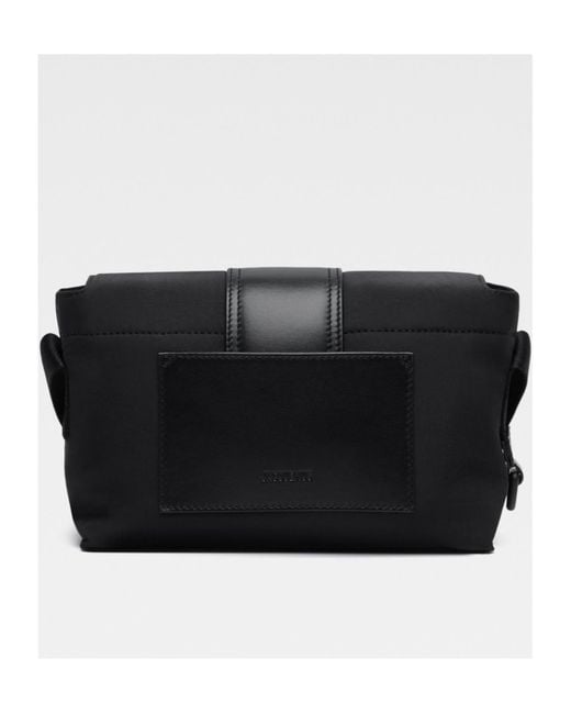 Jacquemus Black Logo Detailed Mini Messenger Bag for men