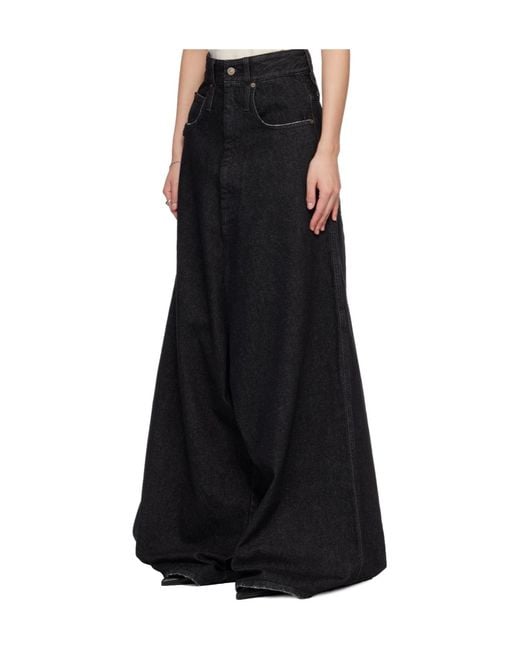 Lu'u Dan Black Drop Crotch Non-Stretch Jeans for men