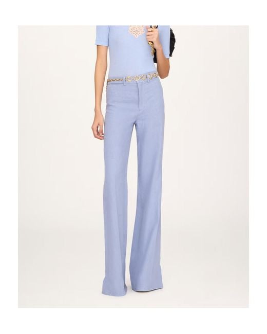 Chloé Blue Chloé High-Waisted Flared Pants