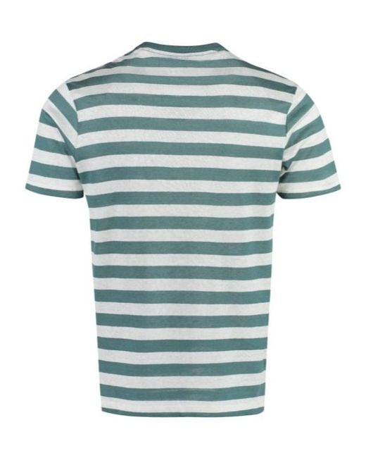 Paul & Shark Blue Striped Crew-Neck T-Shirt for men