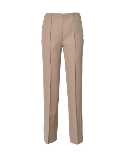 Jil Sander Natural Pintuck-Detail Flared Trousers