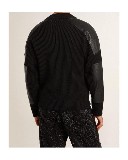 Golden Goose Deluxe Brand Black Panelled Zipped Cardigan for men