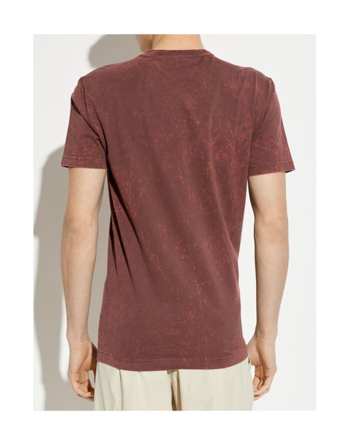 Dolce & Gabbana Pink Marble-Effect Crewneck T-Shirt for men