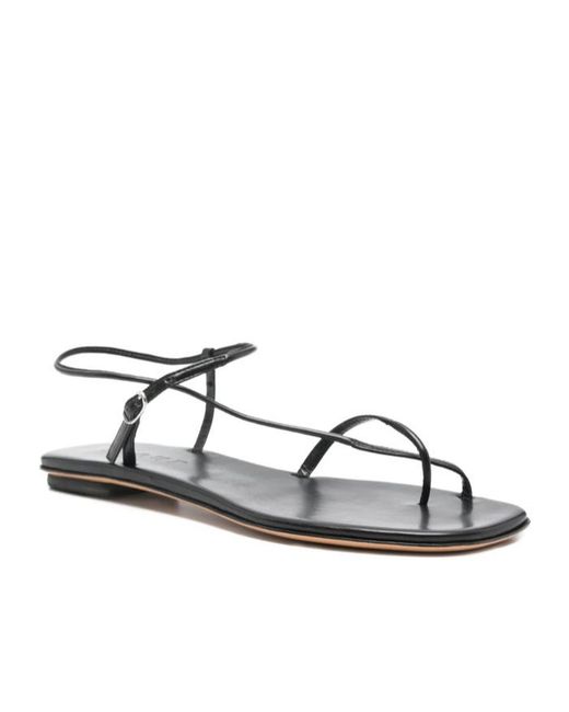 Soeur Black Open-Toe Flat Sandals