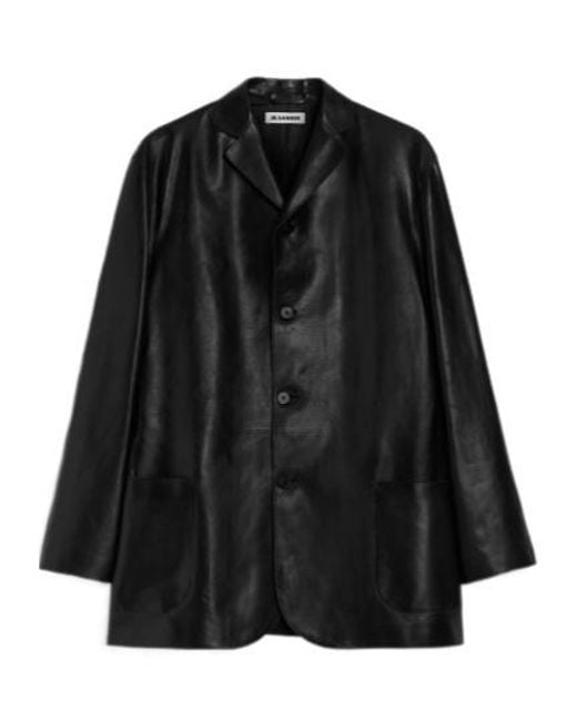 Jil Sander Black Oversized Single-Breasted Jacket for men