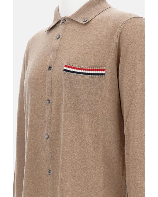 Thom Browne Brown Stripe Trim Cardigan for men