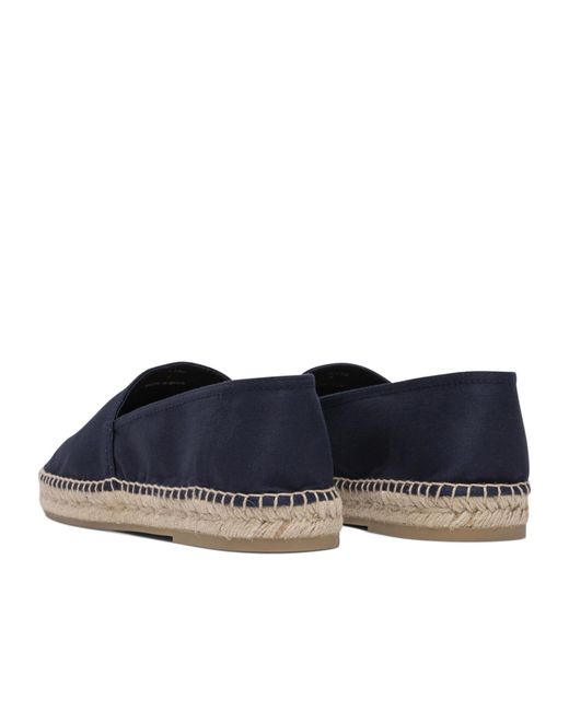 Prada Blue Triangle-Logo Espadrilles for men