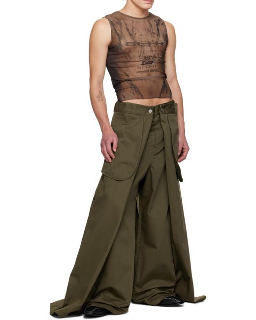 Jean Paul Gaultier Green Khaki Shayne Oliver Edition 'The Wrap' Trousers for men