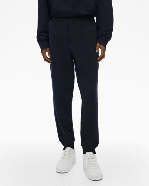 Helmut Lang Blue Logo-Embroidered Cotton Track Pants for men