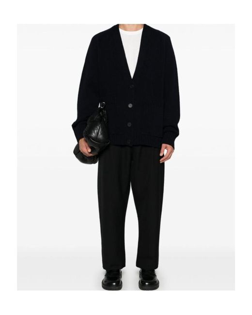 Studio Nicholson Black Belt-Loop Casual Pants for men