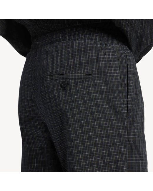 Balenciaga Black Checkered Elastic-Waist Pants for men