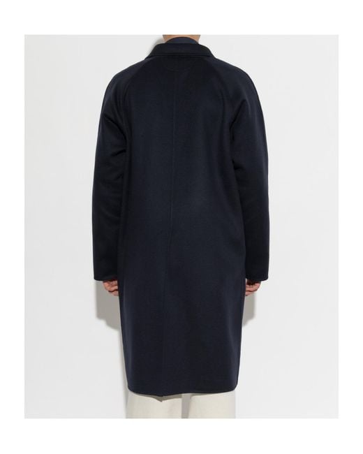 Kiton Blue Collared Long-Sleeved Coat for men