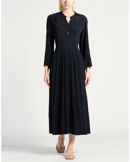 Isabel Marant Black Solid Waist Fitted Long Dress