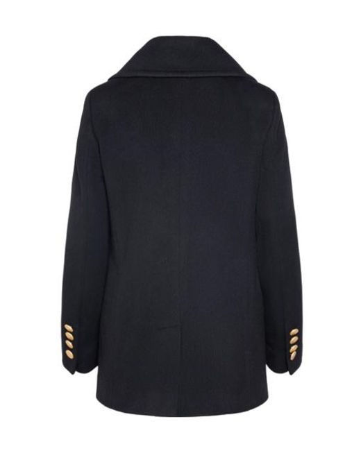 Tagliatore Blue Flap-Pocketed Double-Breasted Coat