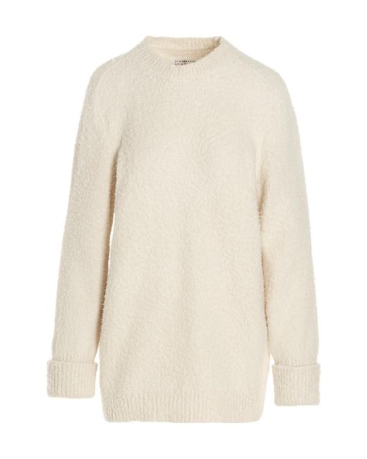 Maison Margiela White Crewneck Long Sleeved Jumper