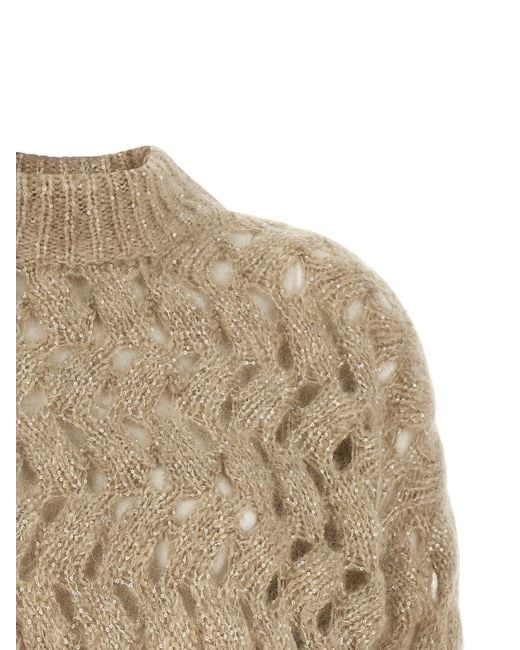 Brunello Cucinelli Natural 'Dazzling Waves' Sweater