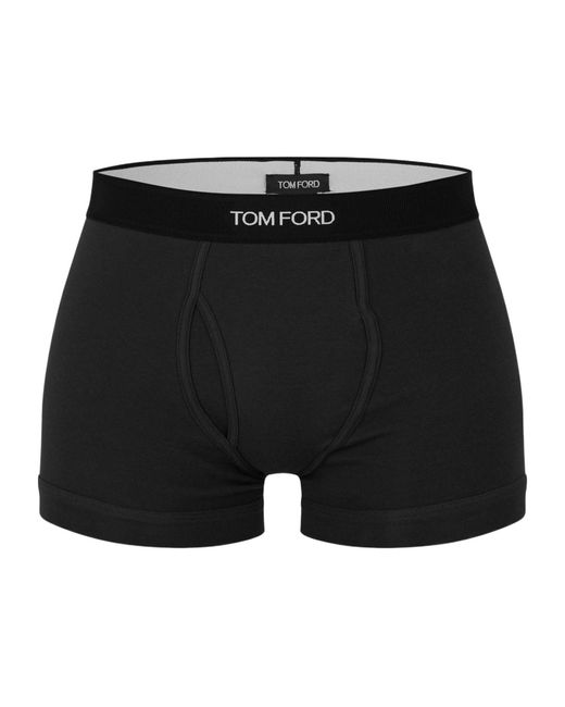 Tom Ford Black Logo Cotton Boxer Briefs for men