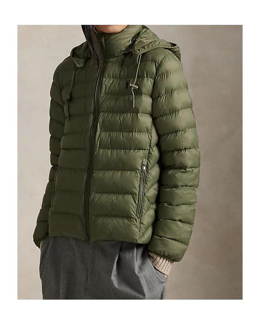 Ralph Lauren Green Polo Water-Resistant Packable Hooded Jacket