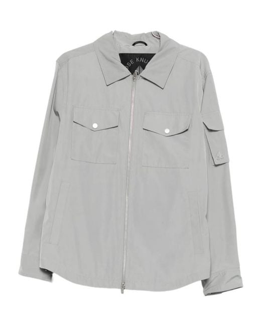 Moose Knuckles Gray Collared Zip-Up Jacket for men