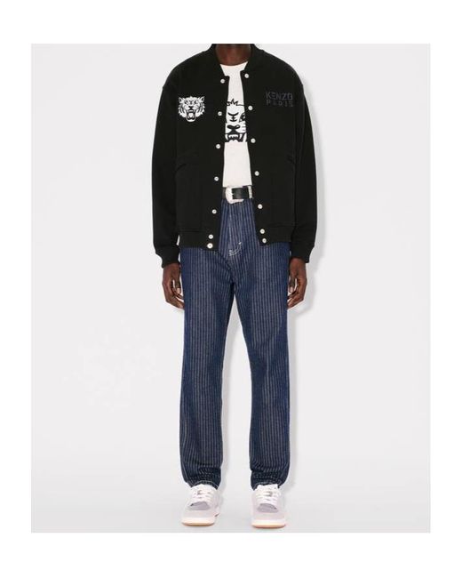 KENZO Black Happy Tiger' Embroidered Bomber Jacket for men