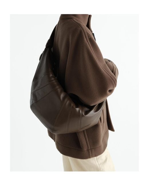 Lemaire Brown Large Croissant Leather Shoulder Bag