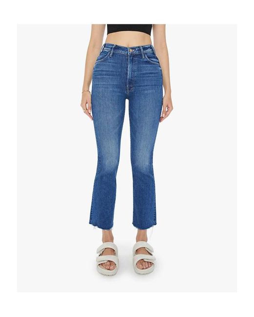 Mother Blue The Hustler Ankle Fray Jeans