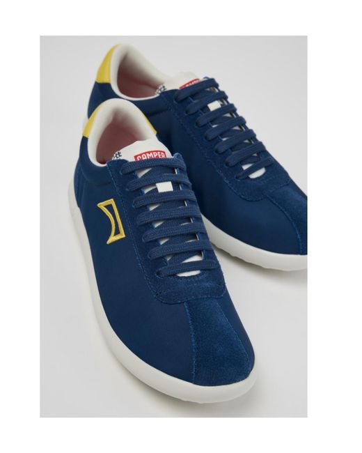 Camper Blue Textile And Nubuck Leather Sneakers For