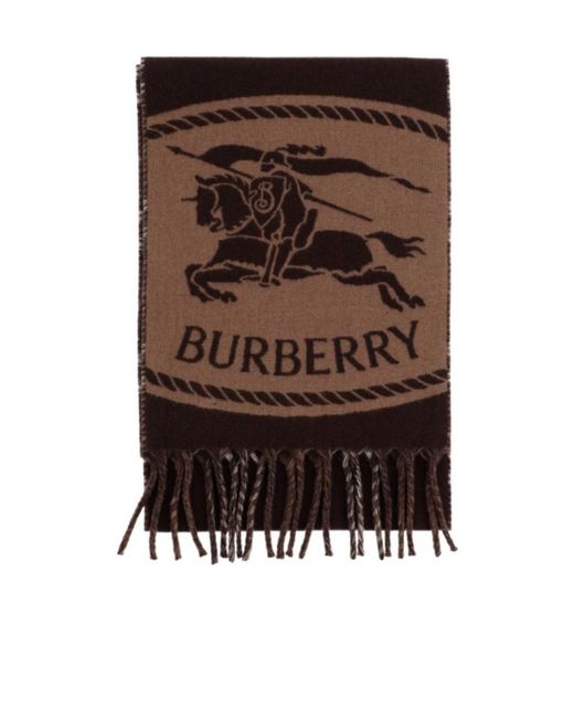 Burberry Brown Reversible Knight Stamp Scarf