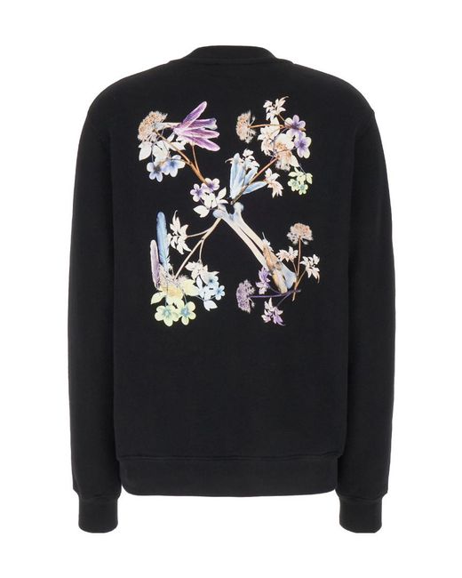 Off-White c/o Virgil Abloh Black Logo Printed Crewneck Sweatshirt