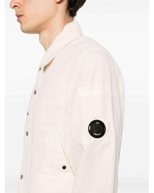 C P Company Natural Overlapping Pocket Overshirt for men