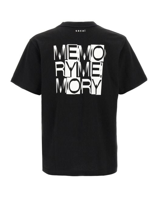 トップス sacai memory short sleeve tee black Sacai Memory T-Shirt in Black for Men | Lyst