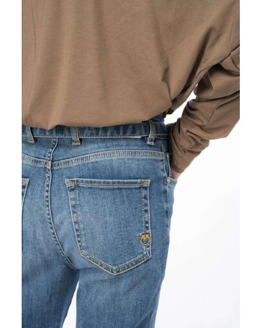 Pinko Blue Logo Patch Skinny Cut Jeans