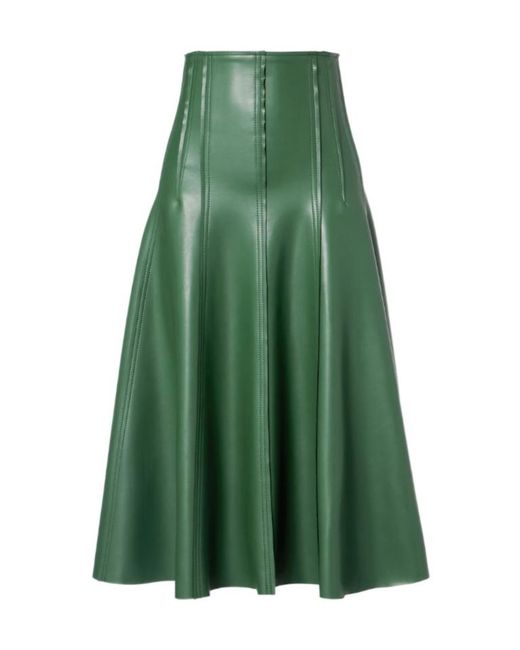 Norma Kamali Green Grace Midi Skirt