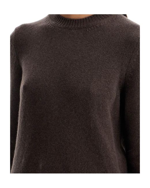Khaite Brown Crewneck Knitted Pullover