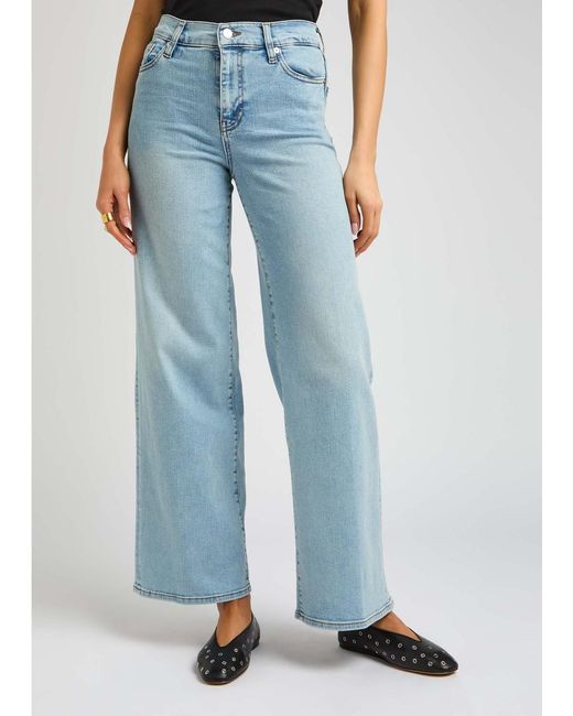 FRAME Blue Le Slim Palazzo Wide-Leg Jeans