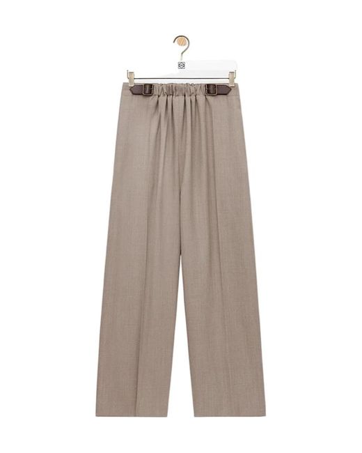 Loewe Gray Belted Pleated Trousers