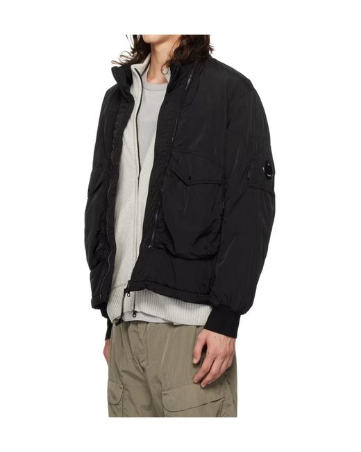 C P Company Black Chrome-R Body Zipped Padded Jacket for men