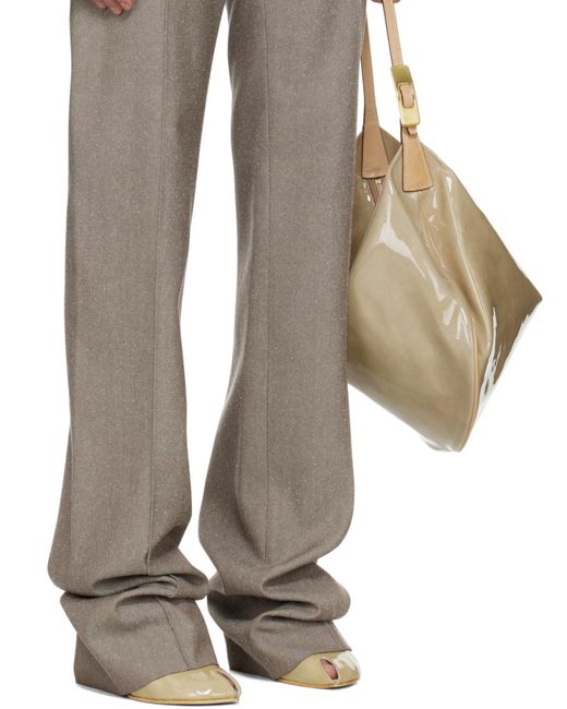 Tory Burch Gray High-Waisted Tailored Trousers