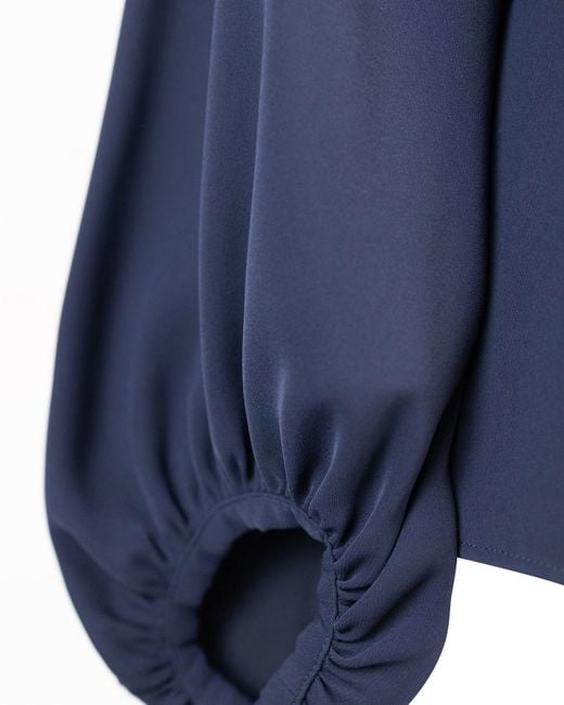 P.A.R.O.S.H. Blue Puff-Sleeved Blouse