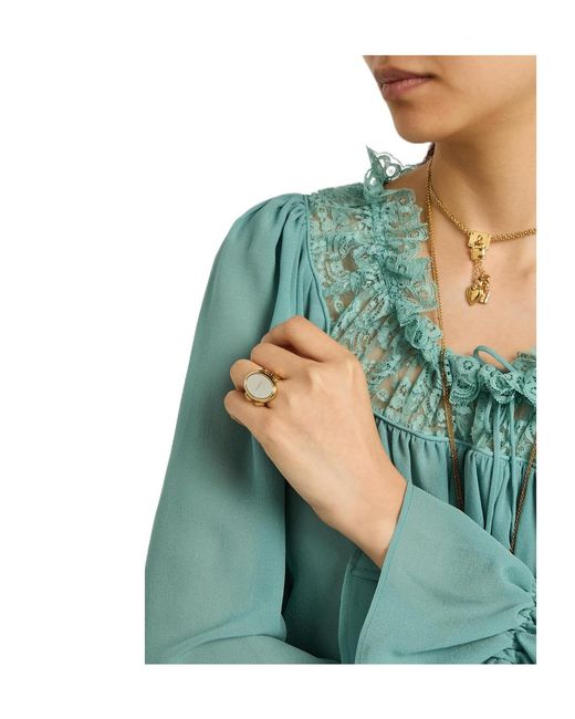 Chloé Metallic The Chloé Mirror Two-Toned Ring