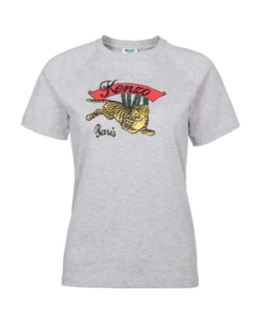 KENZO White Tiger Pattern T-Shirt