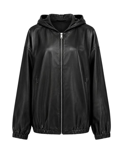 Arma Black Leather Jacket With A Zipper