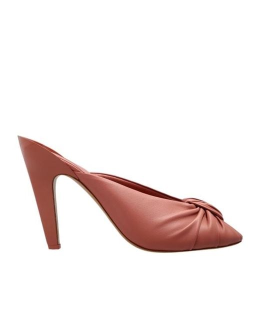 Chloé Pink Chloé Suzie Knotted Peep-Toe Heeled Sandals
