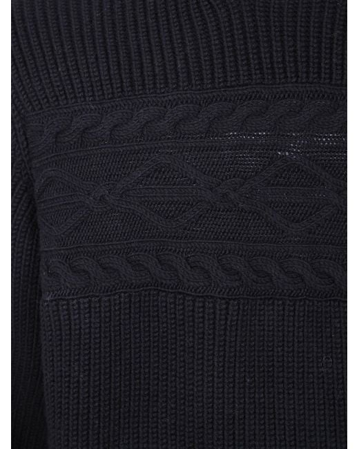 Zegna Blue High Neck Knitted Jumper for men