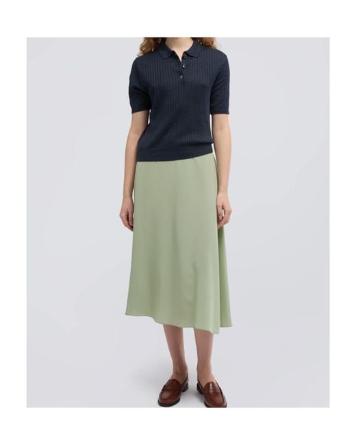 Aspesi Green Pleated Midi Skirt