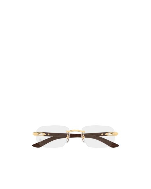 Cartier White Rectangle Frameless Glasses for men