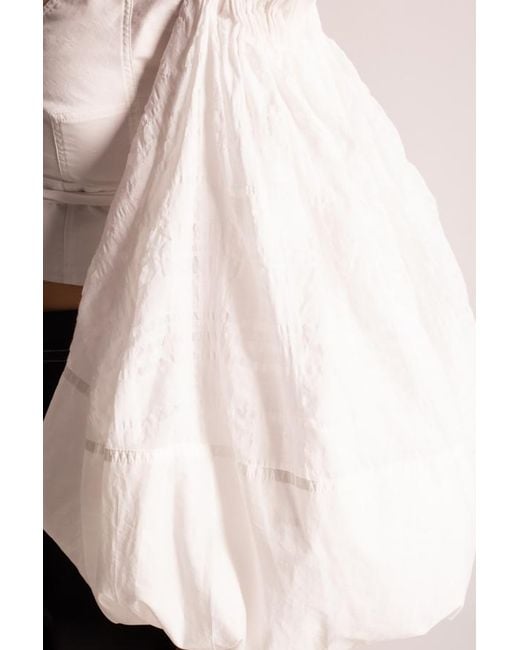 Loewe Natural Balloon-Sleeves Cropped Top