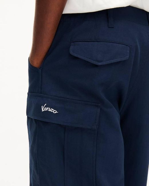 KENZO Blue Varsity' Cargo Pants for men