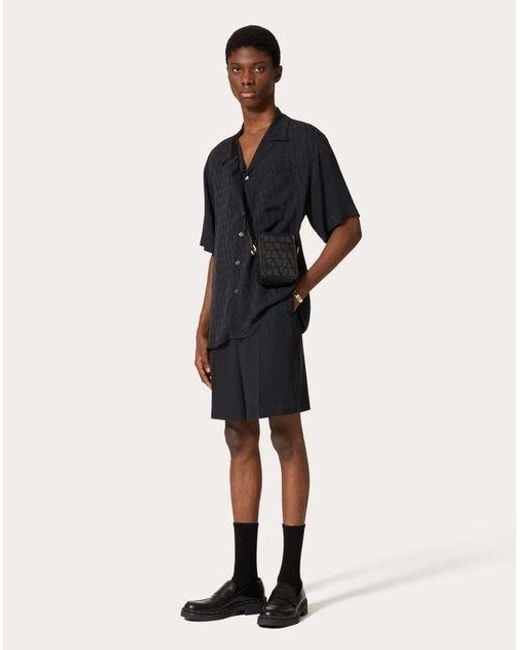 Valentino Blue Toile Iconographe Bermuda Shorts for men