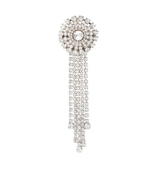 Jennifer Behr White Crystal Tassel Hair Clip